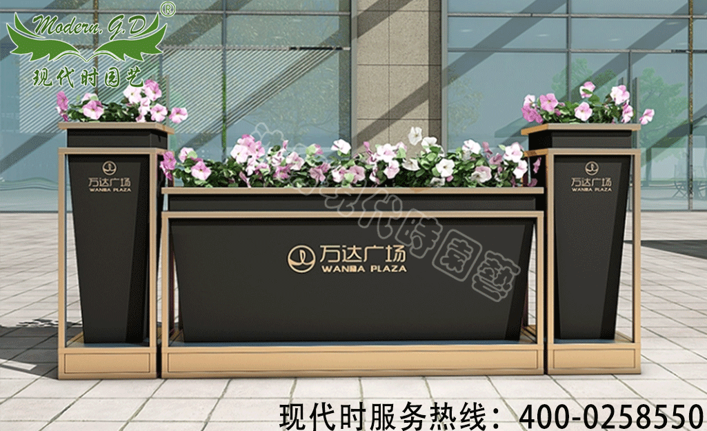 廣場(chǎng)景觀鐵藝花箱